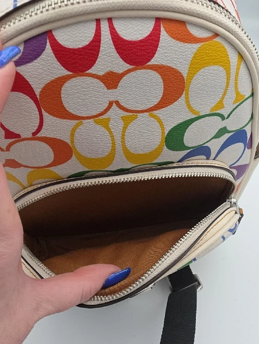 Coach Pride White Rainbow Signature Mono Mini Backpack (NWOT)✨️🌈✨️
